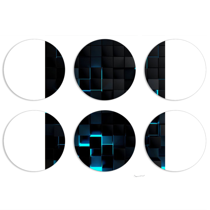 Магнитные фотопазлы круги d55 набор 6 штук Cubes