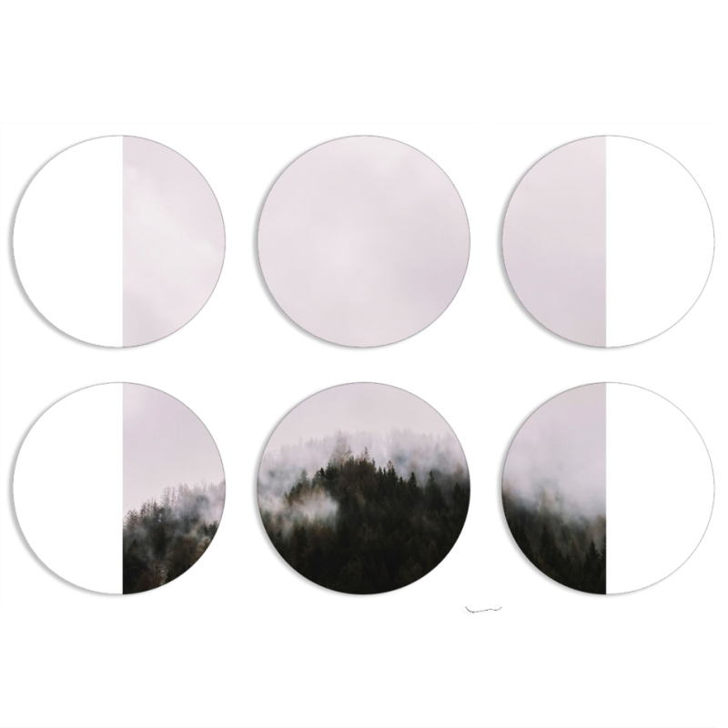 Магнитные фотопазлы круги d55 набор 6 штук 