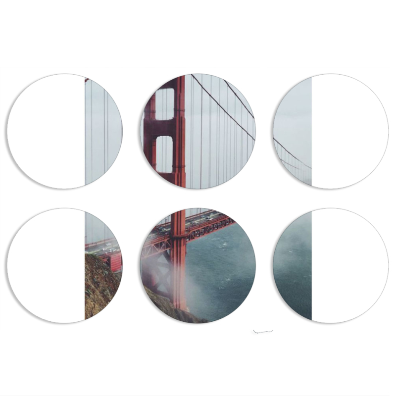 Магнитные фотопазлы круги d55 набор 6 штук 