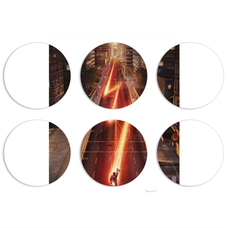 Магнитные фотопазлы круги d55 набор 6 штук 