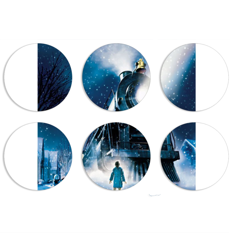 Магнитные фотопазлы круги d55 набор 6 штук 