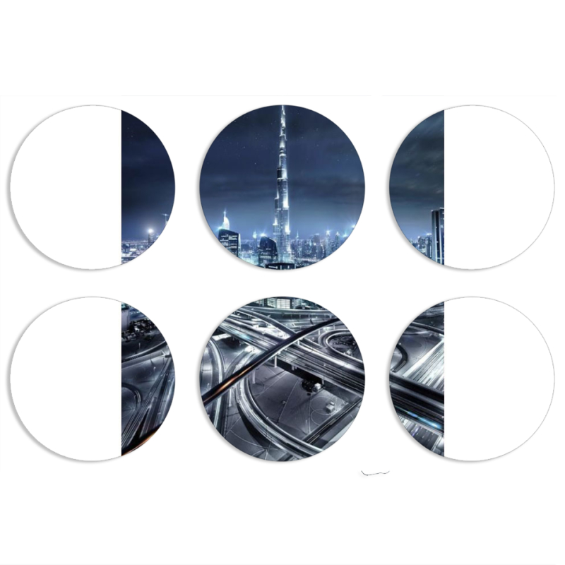 Магнитные фотопазлы круги d55 набор 6 штук 