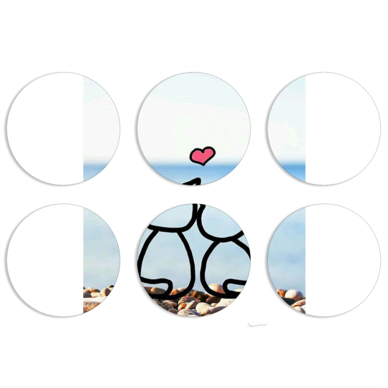 Магнитные фотопазлы круги d55 набор 6 штук 