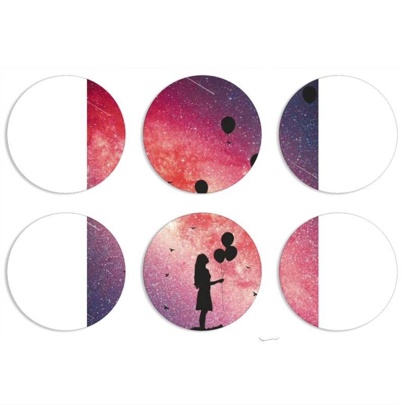 Магнитные фотопазлы круги d55 набор 6 штук 