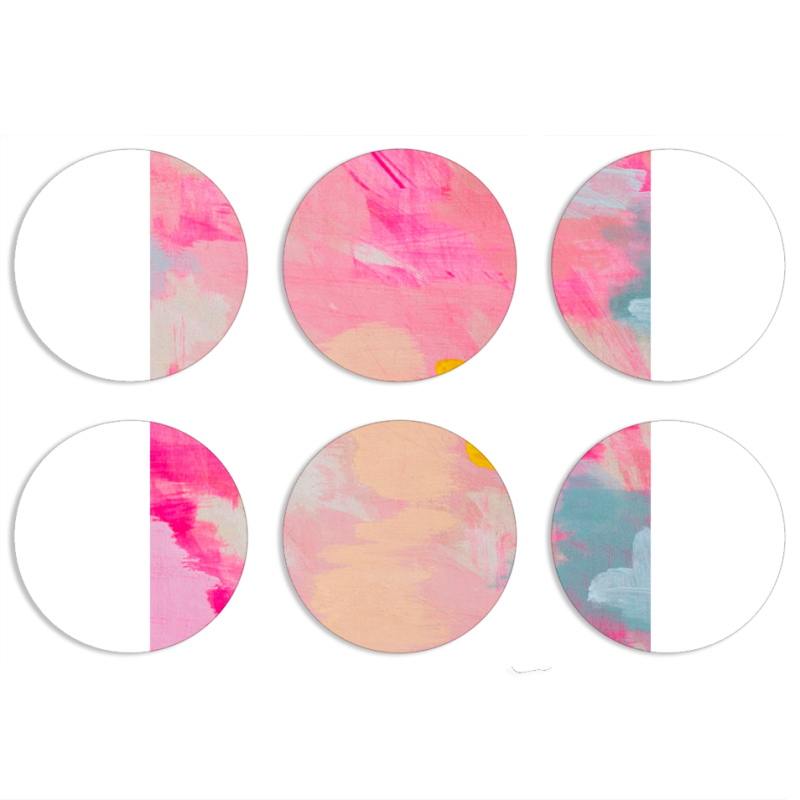 Магнитные фотопазлы круги d55 набор 6 штук 