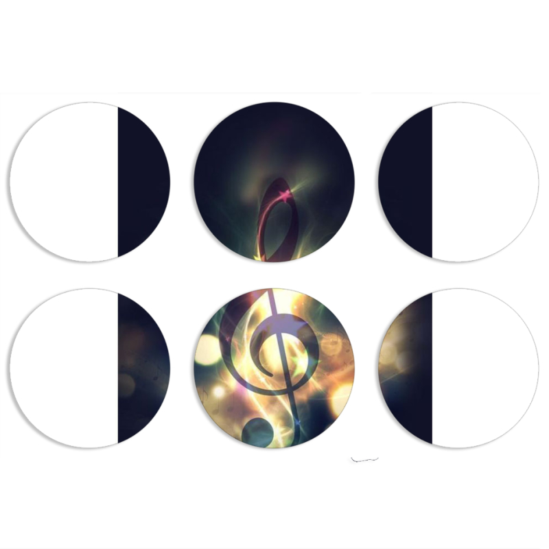 Магнитные фотопазлы круги d55 набор 6 штук 