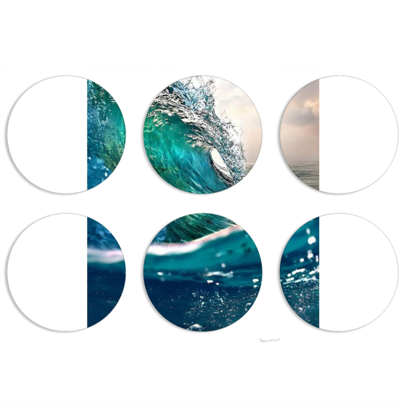 Магнитные фотопазлы круги d55 набор 6 штук 