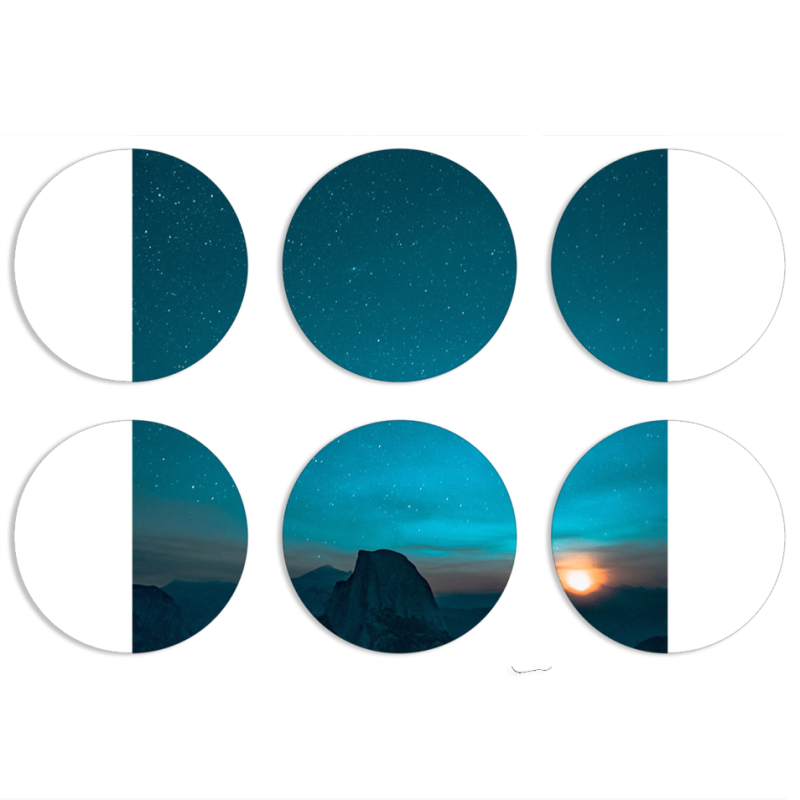 Магнитные фотопазлы круги d55 набор 6 штук 