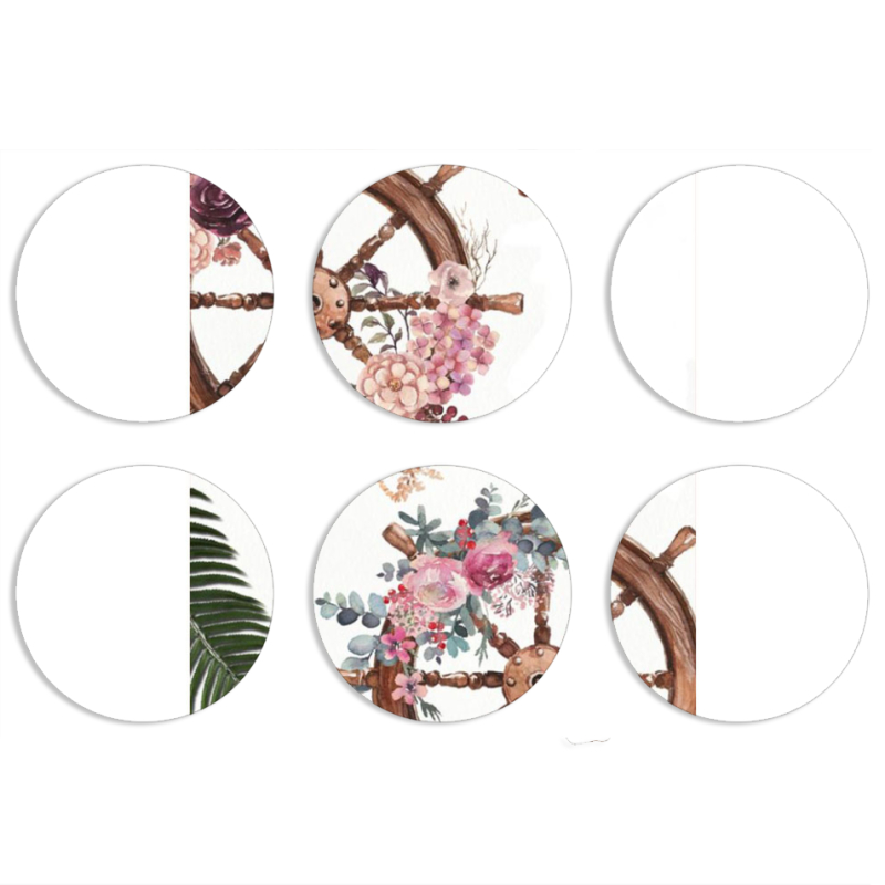 Магнитные фотопазлы круги d55 набор 6 штук 