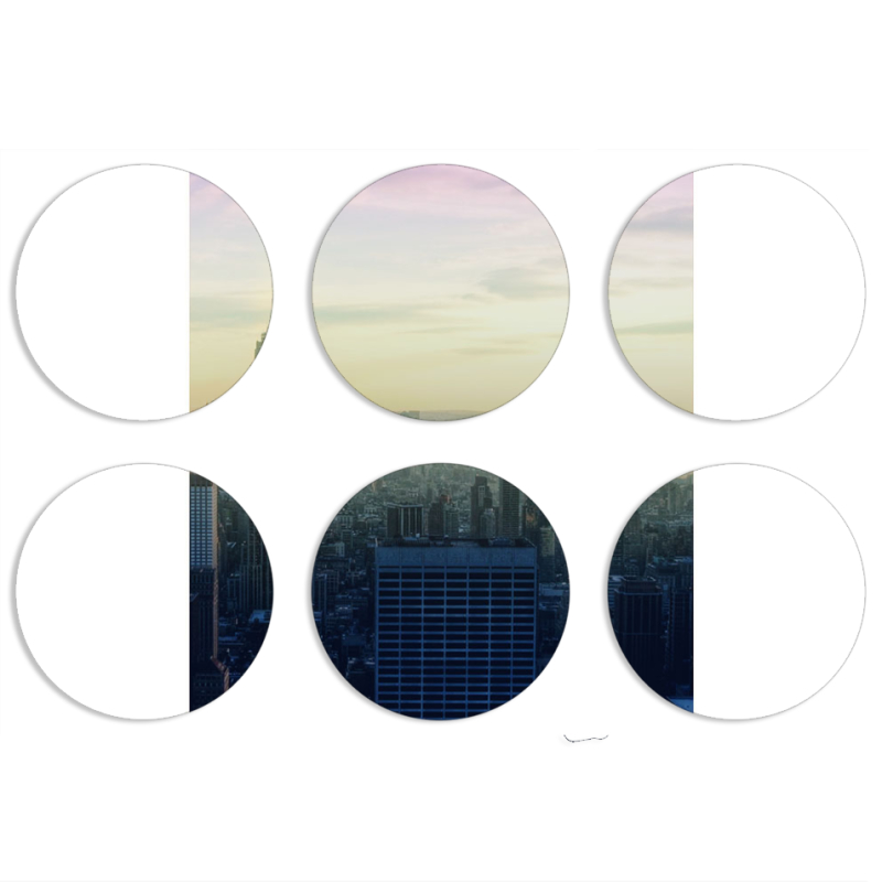Магнитные фотопазлы круги d55 набор 6 штук 