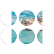 Магнитные фотопазлы круги d55 набор 6 штук Seaside
