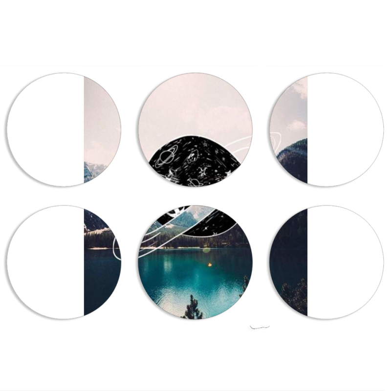 Магнитные фотопазлы круги d55 набор 6 штук 