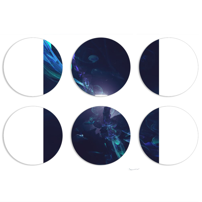 Магнитные фотопазлы круги d55 набор 6 штук 