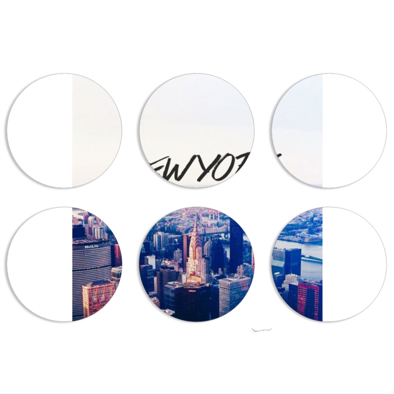 Магнитные фотопазлы круги d55 набор 6 штук 