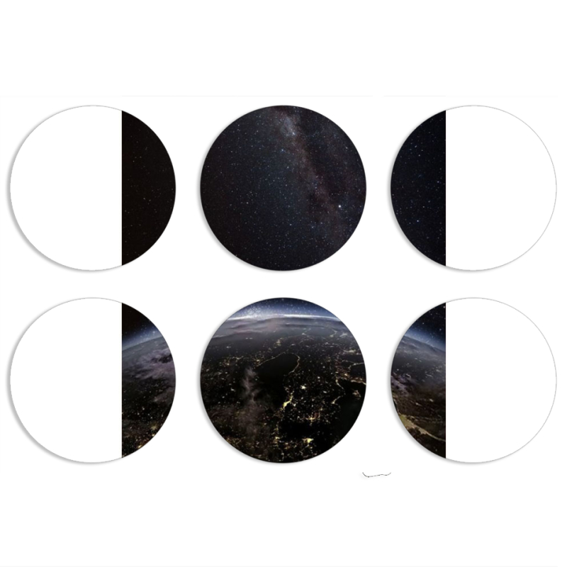Магнитные фотопазлы круги d55 набор 6 штук 