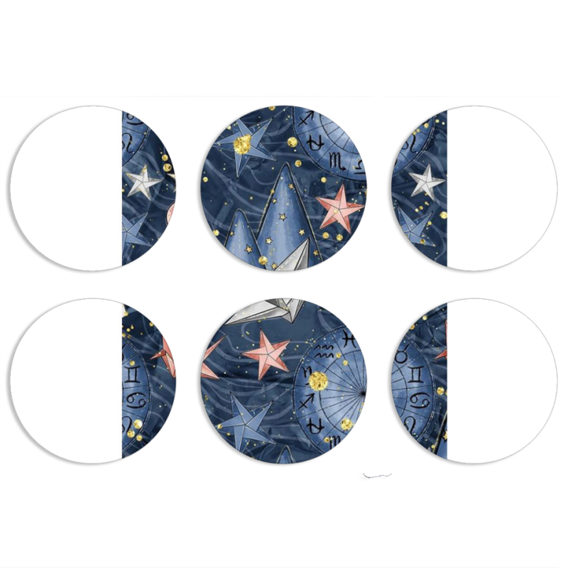 Магнитные фотопазлы круги d55 набор 6 штук 