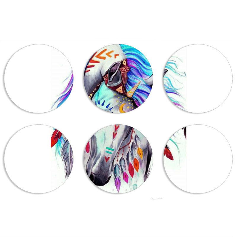 Магнитные фотопазлы круги d55 набор 6 штук 