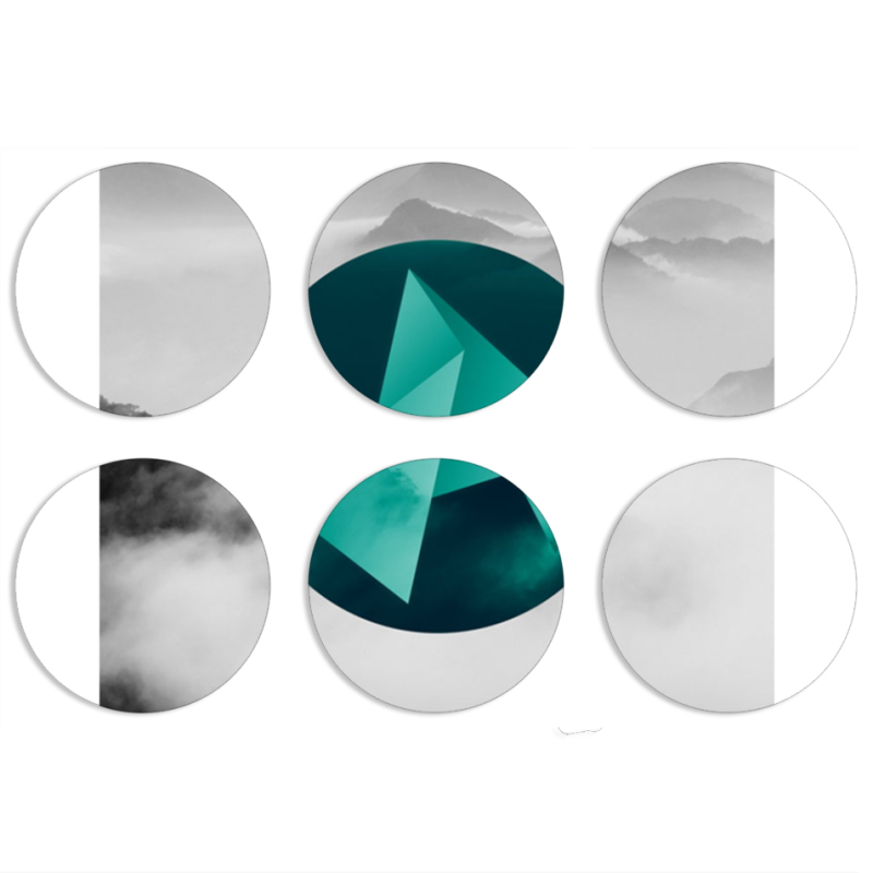 Магнитные фотопазлы круги d55 набор 6 штук 