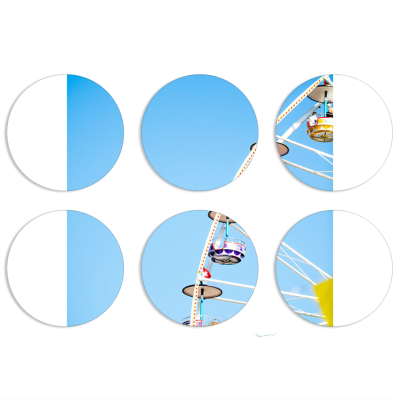 Магнитные фотопазлы круги d55 набор 6 штук 