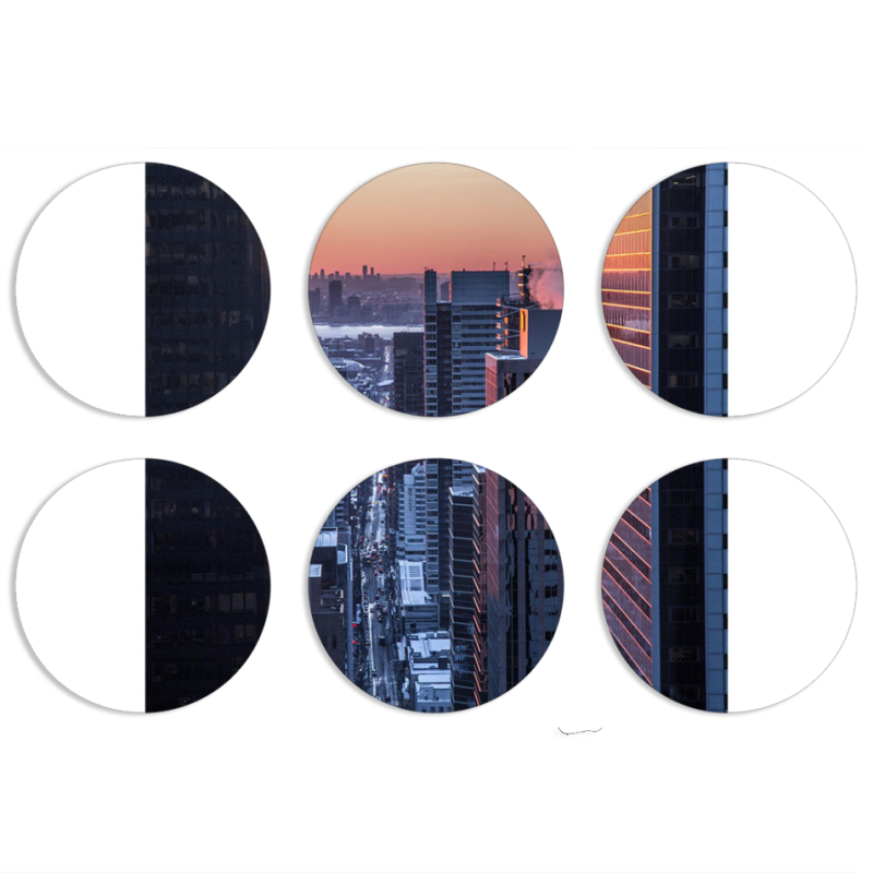 Магнитные фотопазлы круги d55 набор 6 штук 