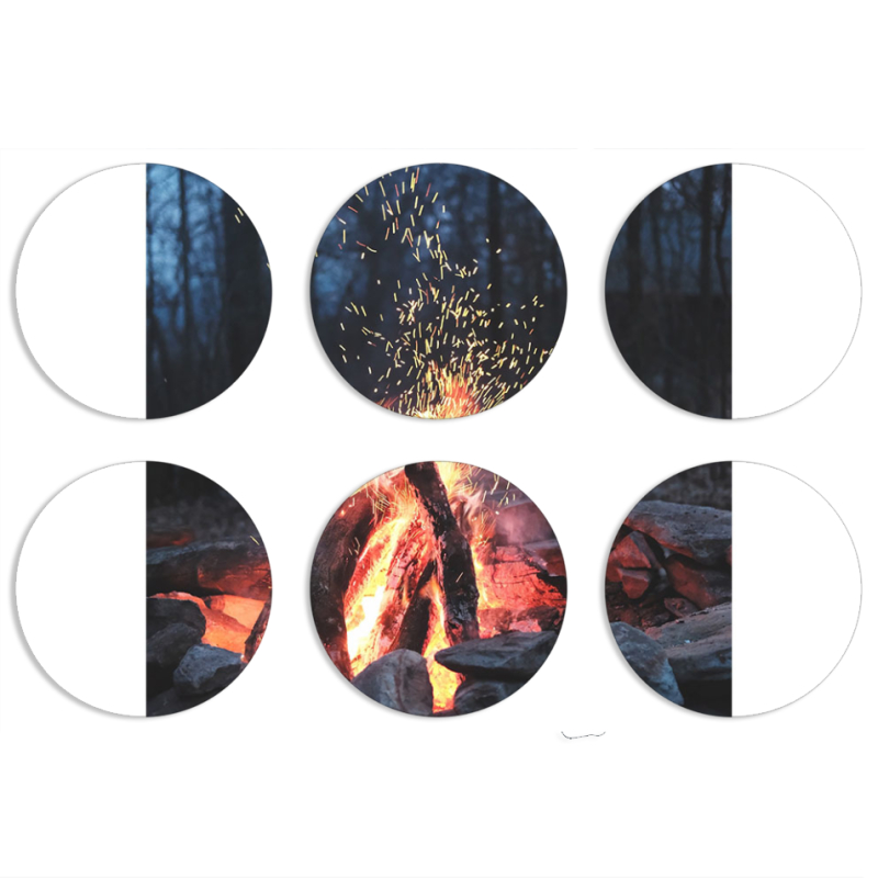 Магнитные фотопазлы круги d55 набор 6 штук 