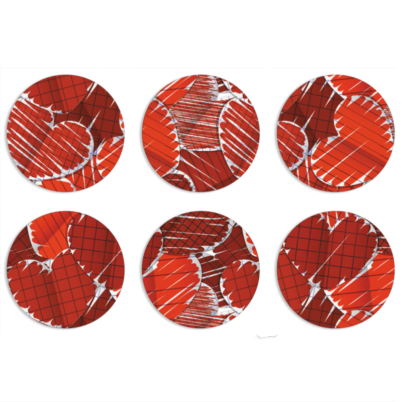 Магнитные фотопазлы круги d55 набор 6 штук Heart Strings