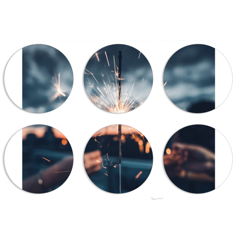 Магнитные фотопазлы круги d55 набор 6 штук 