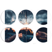 Магнитные фотопазлы круги d55 набор 6 штук 