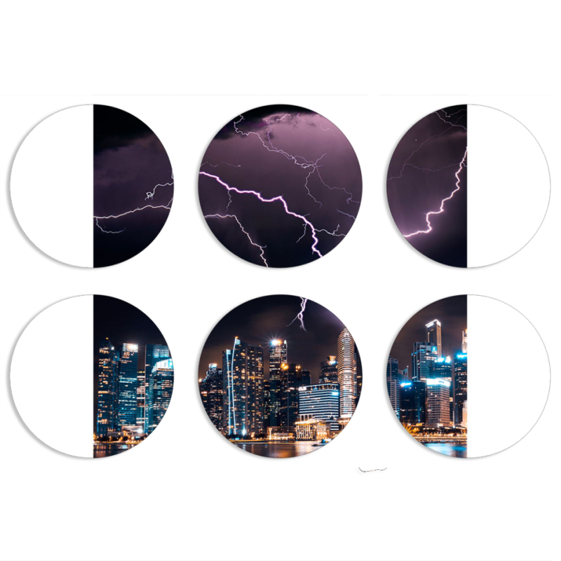 Магнитные фотопазлы круги d55 набор 6 штук 