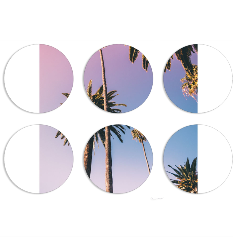 Магнитные фотопазлы круги d55 набор 6 штук 