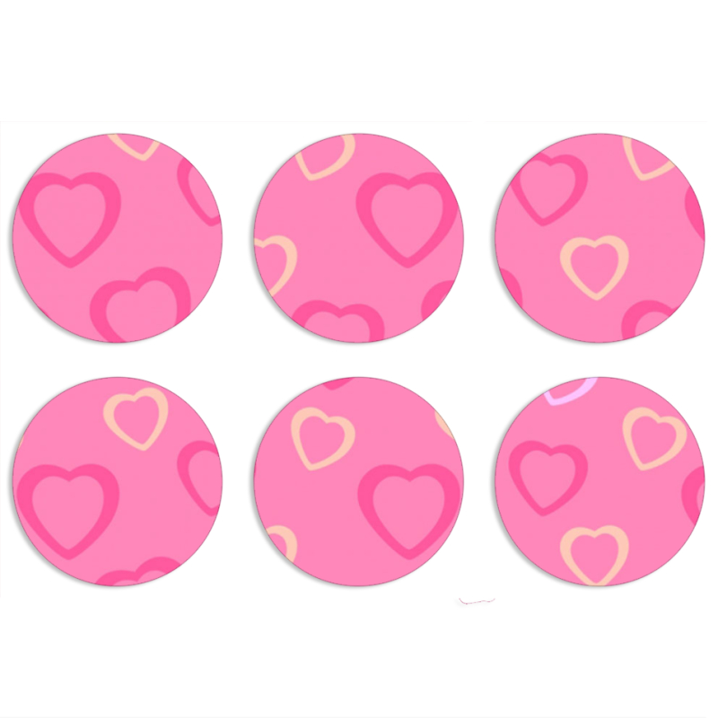 Магнитные фотопазлы круги d55 набор 6 штук Sugar Hearts