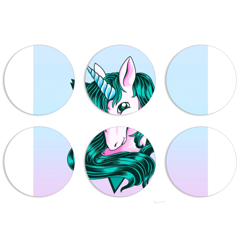 Магнитные фотопазлы круги d55 набор 6 штук 