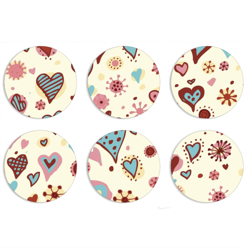 Магнитные фотопазлы круги d55 набор 6 штук Be my Valentine