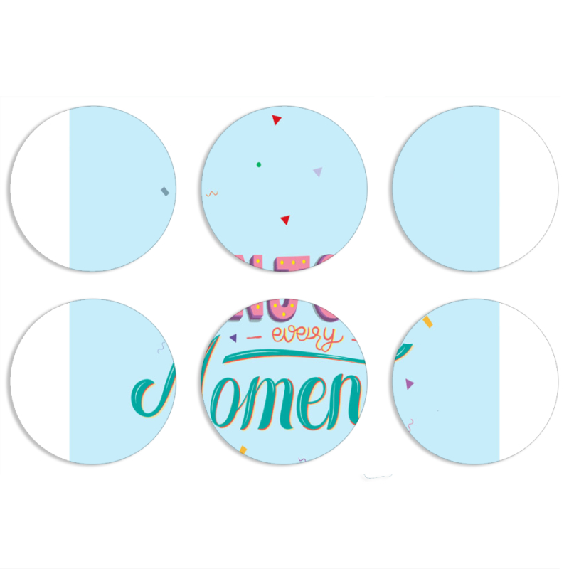 Магнитные фотопазлы круги d55 набор 6 штук 