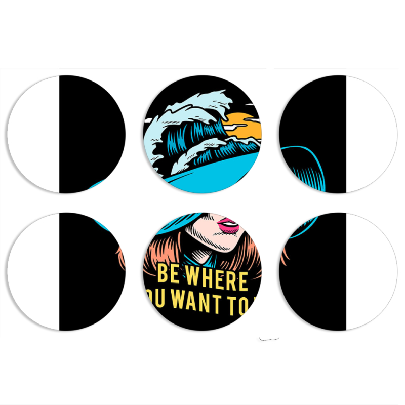 Магнитные фотопазлы круги d55 набор 6 штук 