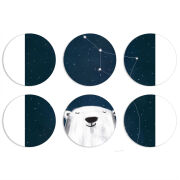 Магнитные фотопазлы круги d55 набор 6 штук Ты мой космос