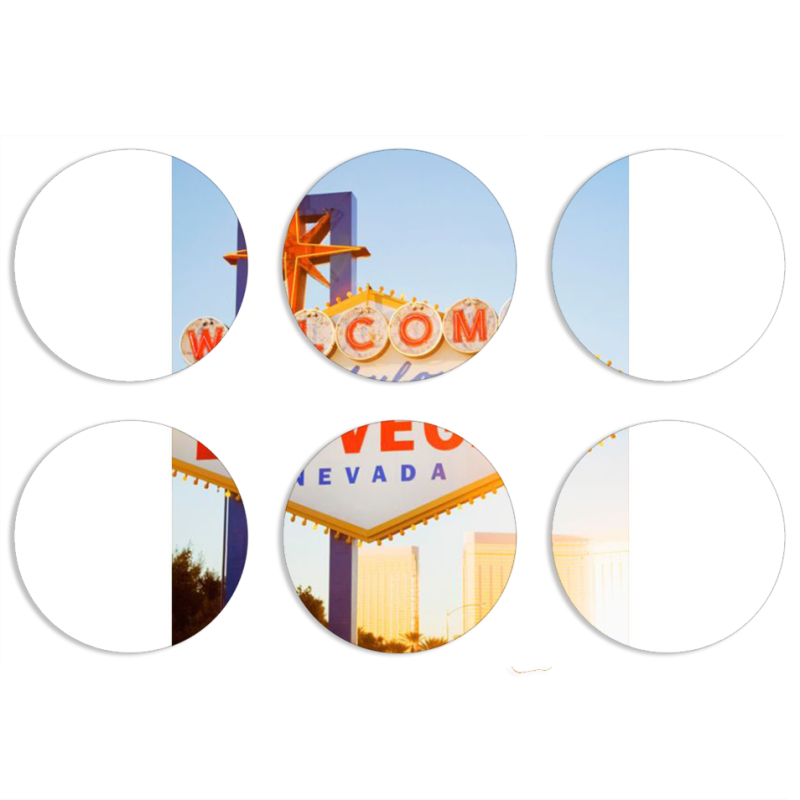 Магнитные фотопазлы круги d55 набор 6 штук 