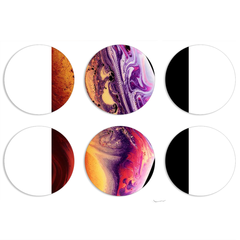 Магнитные фотопазлы круги d55 набор 6 штук 