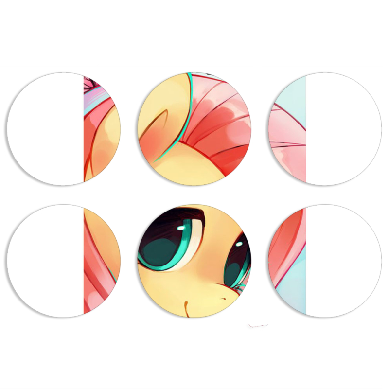 Магнитные фотопазлы круги d55 набор 6 штук My Little Pony Fluttershy