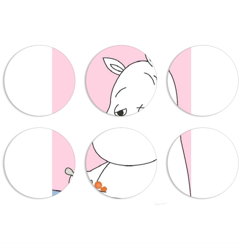 Магнитные фотопазлы круги d55 набор 6 штук Mumintroll