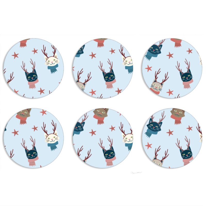 Магнитные фотопазлы круги d55 набор 6 штук 