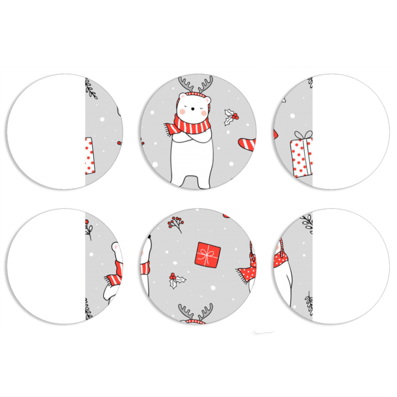 Магнитные фотопазлы круги d55 набор 6 штук 