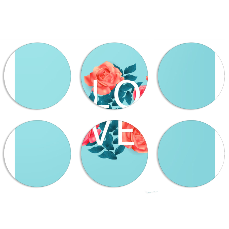 Магнитные фотопазлы круги d55 набор 6 штук 