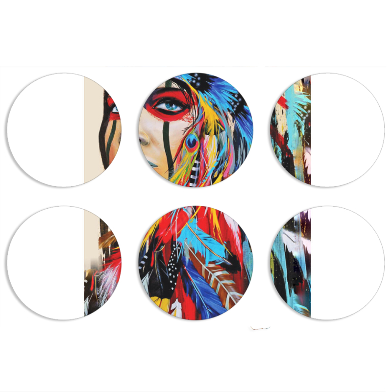 Магнитные фотопазлы круги d55 набор 6 штук 