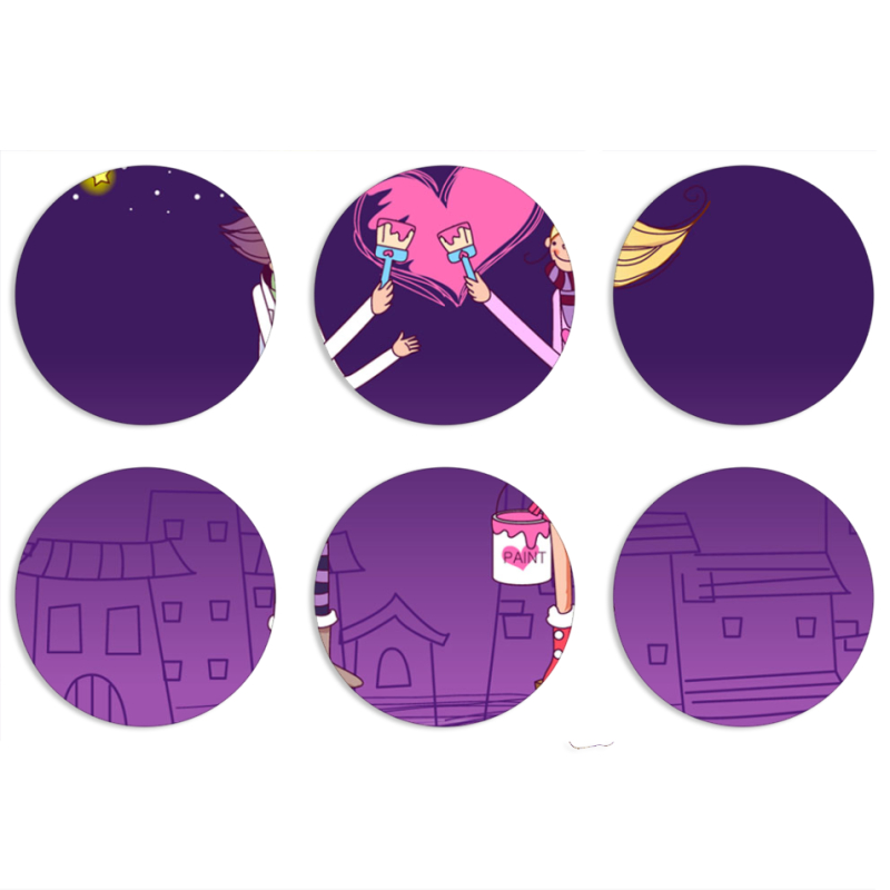 Магнитные фотопазлы круги d55 набор 6 штук 