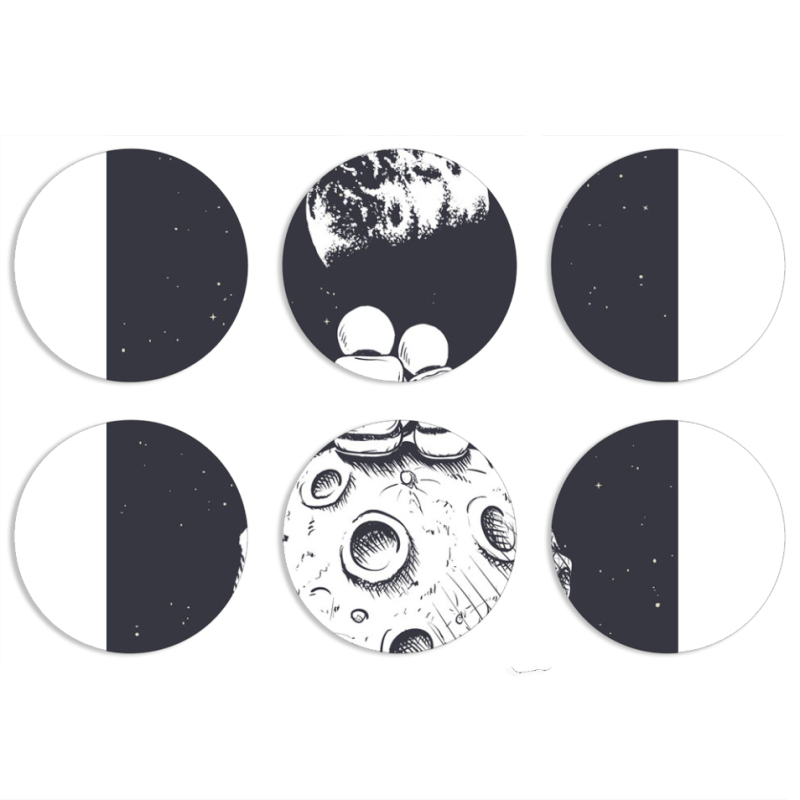 Магнитные фотопазлы круги d55 набор 6 штук 