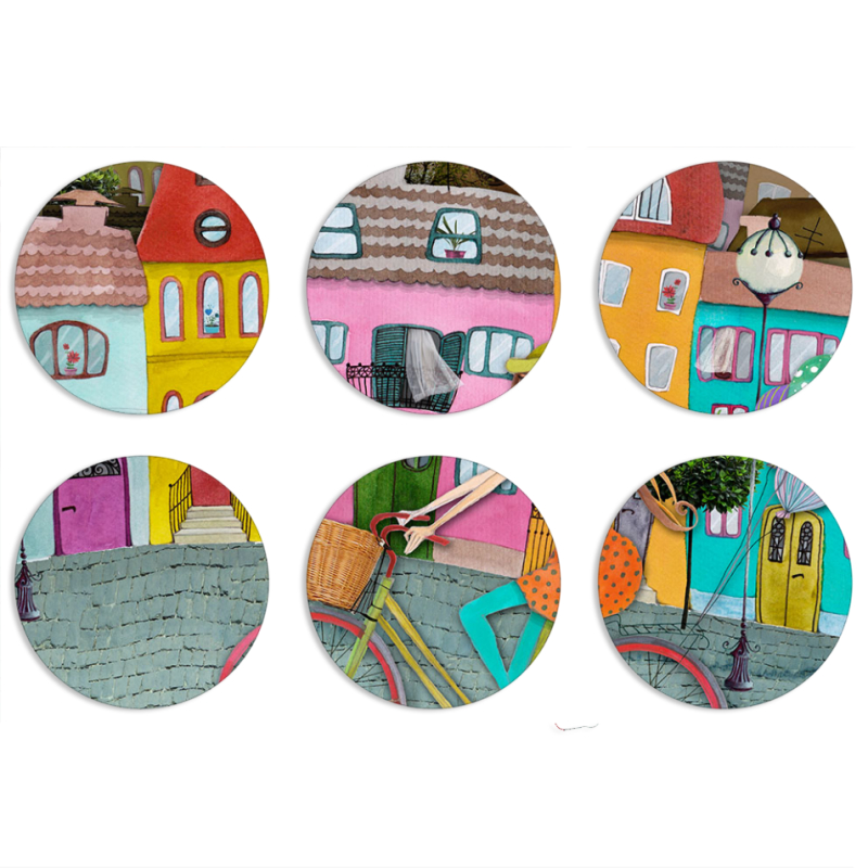 Магнитные фотопазлы круги d55 набор 6 штук 