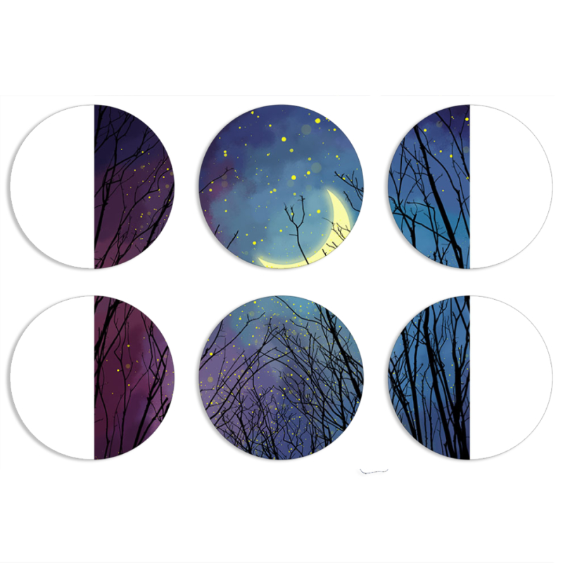 Магнитные фотопазлы круги d55 набор 6 штук 