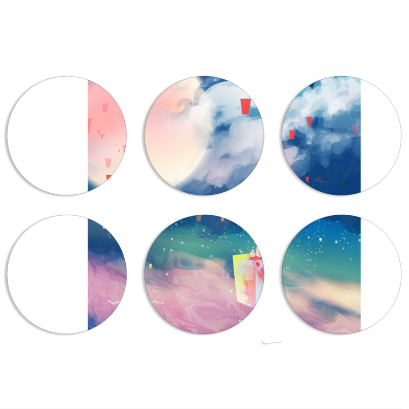 Магнитные фотопазлы круги d55 набор 6 штук Sky Lanterns