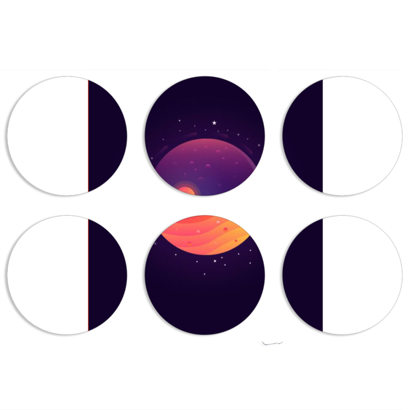 Магнитные фотопазлы круги d55 набор 6 штук Desert-Planet